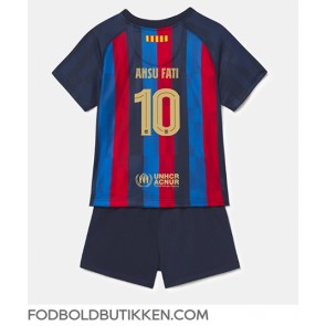 Barcelona Ansu Fati #10 Hjemmebanetrøje Børn 2022-23 Kortærmet (+ Korte bukser)